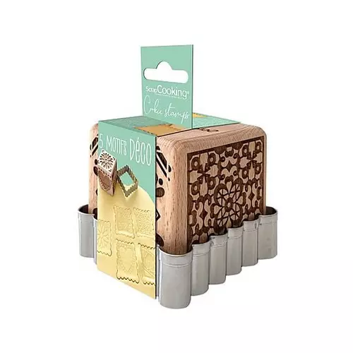 Tampon à biscuits  Stamp Cube Décoration + Découpe Tampon cube et emporte